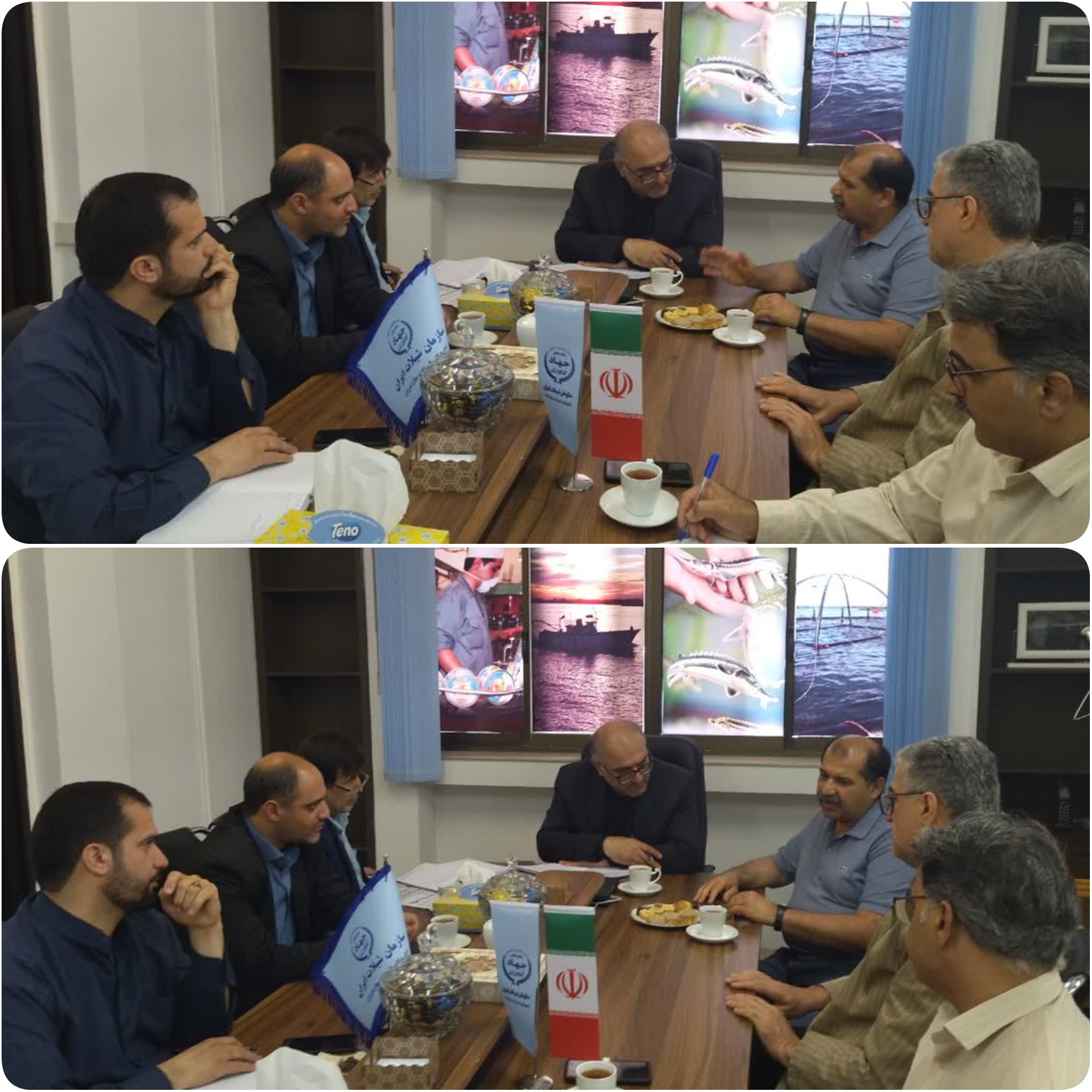 نشست سرپرست اداره کل شیلات مازندران با مدیرعامل شرکت توسعه گردشگری بابلسر در خصوص مجتمع آموزشی رفاهی شیلات .